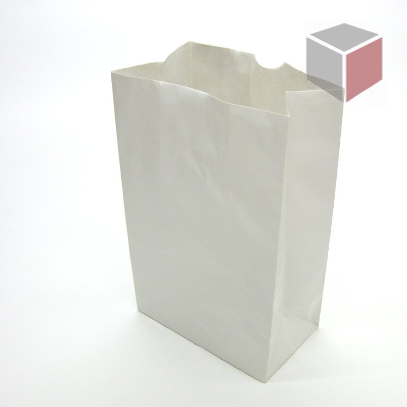 Popcorntüten, weiß, 50 Stück Blockbodenbeutel, 1,0 l