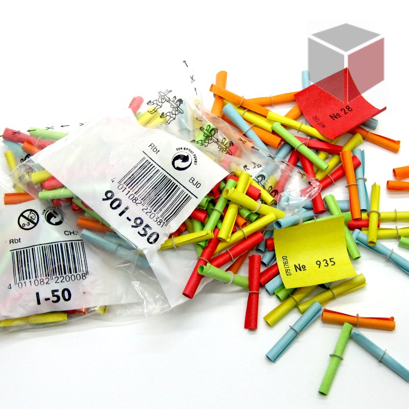 Röllchenlose bunt Nummernkreis 2001 bis 3000 - hier ...