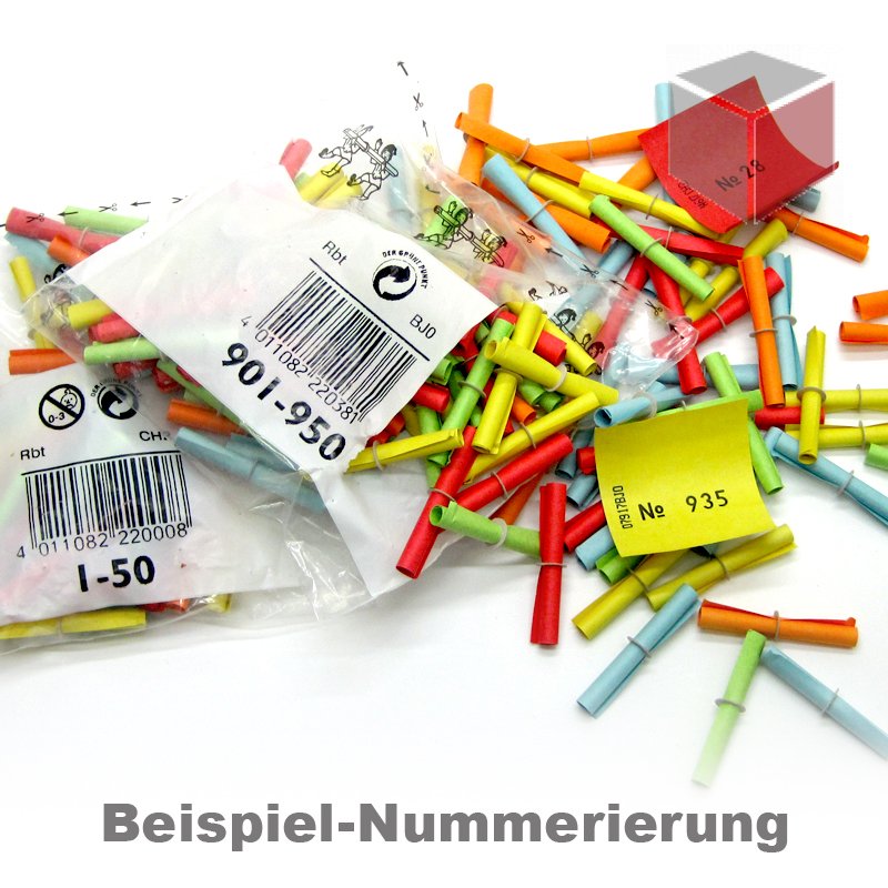1-1000 1000 Tombolalose Gewinnlose Tombola Lose Röllchenlose Gewinne bunt Nr