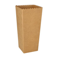 1000 Popcorn-Boxen Pappe "pure" eckig 1300 ml 19,7 cm x 7 cm x 7 cm braun klein