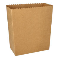 500 Popcorn-Boxen Pappe "pure" eckig 2400 ml 19,2 cm x 15,8 cm x 8 cm braun groß