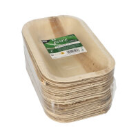 100 Siegelschalen Palmblatt "pure" eckig 400 ml 4 cm x 15 cm x 24 cm ungeteilt