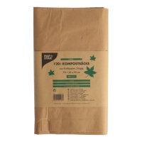 30 Abfallsäcke aus Papier "pure" 120 l 95 cm x 70 cm x 25 cm braun , 2-lagig