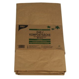 20 Kompostsäcke, 2-lagiges Kraftpapier "pure" 240 l 115 cm x 80 cm x 30 cm braun , 2-lagig
