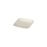 500 Fingerfood - Teller, Zuckerrohr "pure" eckig 1,2 cm x 6,5 cm x 6,5 cm weiss