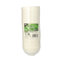 500 Fingerfood - Schalen, Zuckerrohr "pure" rund 65 ml Ø 7,2 cm · 3 cm weiss