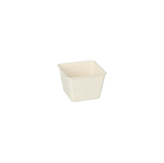 500 Fingerfood - Schalen, Zuckerrohr "pure" eckig 50 ml 3,8 cm x 4,6 cm x 4,6 cm weiss