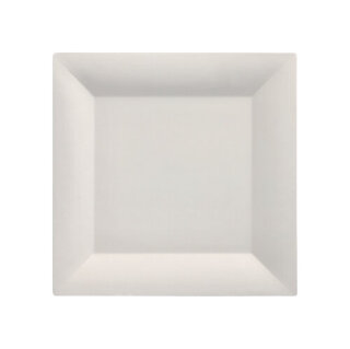 250 Fingerfood - Teller, Zuckerrohr "pure" eckig 1,5 cm x 20,3 cm x 20,3 cm weiss