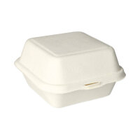 500 Hamburger-Boxen, Zuckerrohr "pure" 8 cm x 14 cm x 15 cm weiss