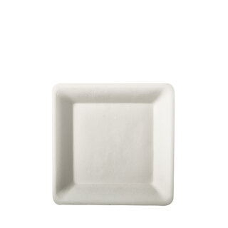 144 Teller, Zuckerrohr "pure" eckig 15,5 cm x 15,5 cm weiss