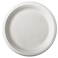 144 Teller, Zuckerrohr "pure" ungeteilt Ø 26 cm · 2 cm weiss