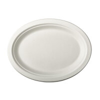 500 Teller, Zuckerrohr "pure" oval 26 cm x 20 cm x 2 cm weiss