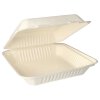 125 Menüboxen, Zuckerrohr "pure" ungeteilt 8 cm x 25,5 cm x 25,5 cm weiss