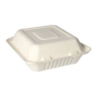 125 Menüboxen, Zuckerrohr "pure" 3-geteilt 7,7 cm x 20 cm x 22 cm weiss