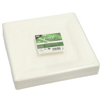 400 Teller, Zuckerrohr "pure" eckig 26 cm x 26 cm weiss