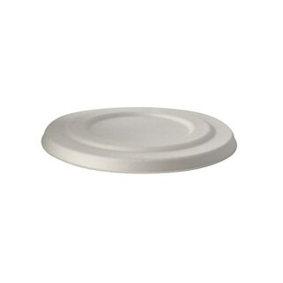 400 Deckel für Suppenbecher, Zuckerrohr "pure" Ø 14 cm weiss