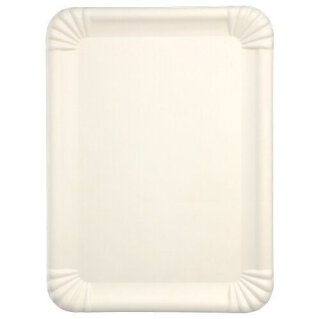 150 Servierplatten, Zuckerrohr "pure" eckig 26 cm x 35 cm weiss