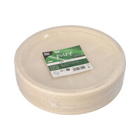 500 Teller, Zuckerrohr "pure" ungeteilt Ø 23 cm · 2 cm natur