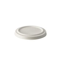 400 Deckel für Suppenbecher, Zuckerrohr "pure" Ø 10 cm weiss