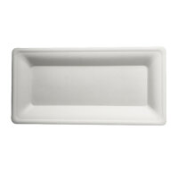 500 Teller, Zuckerrohr "pure" eckig 13 cm x 26 cm weiss