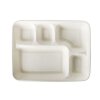 125 Menü-Trays, Zuckerrohr "pure" 5-geteilt 3,7 cm x 22 cm x 28,2 cm weiss