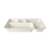 125 Menü-Trays, Zuckerrohr "pure" 5-geteilt 3,7 cm x 22 cm x 28,2 cm weiss