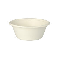 100 Schalen, Zuckerrohr "pure" 750 ml Ø 17 cm · 6,5 cm weiss