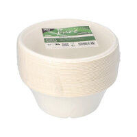 100 Schalen, Zuckerrohr "pure" 750 ml Ø 17 cm · 6,5 cm weiss