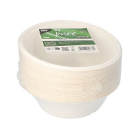 100 Schalen, Zuckerrohr "pure" 600 ml Ø 17 cm · 5,5 cm weiss