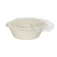 100 Schalen, Zuckerrohr "pure" 600 ml Ø 17 cm · 5,5 cm weiss