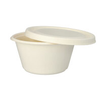 100 Schalen, Zuckerrohr "pure" 1000 ml Ø 17 cm · 8,4 cm weiss