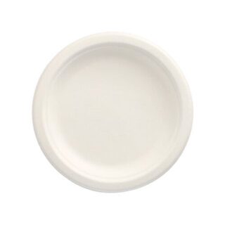 500 Teller, Zuckerrohr "pure" ungeteilt Ø 15 cm · 2 cm weiss