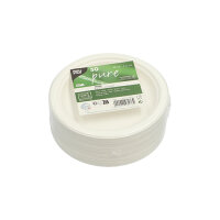 500 Teller, Zuckerrohr "pure" ungeteilt Ø 15 cm · 2 cm weiss