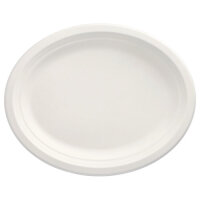 500 Teller, Zuckerrohr "pure" oval 32 cm x 25,5 cm x 2 cm weiss