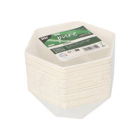 500 Schalen Zuckerrohr "pure" 6-eckig 400 ml 5 cm x 16 cm x 14 cm weiss "Diamond"