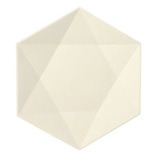 250 Teller Zuckerrohr "pure" 6-eckig 2,5 cm x 26 cm x 23 cm weiss "Diamond"