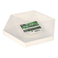 250 Teller Zuckerrohr "pure" 6-eckig 2,5 cm x 26 cm x 23 cm weiss "Diamond"