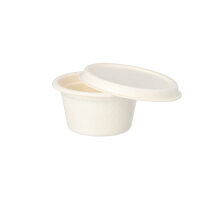 500 Dressingschalen, Zuckerrohr "pure" 60 ml Ø 6 cm · 3 cm weiss