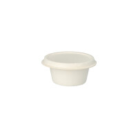 500 Deckel für Dressingschalen Zuckerrohr "pure" rund Ø 6 cm weiss