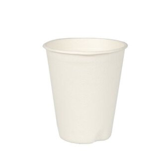 120 Trinkbecher, Zuckerrohr "pure" 0,2 l Ø 8 cm · 9,1 cm weiss für Heißgetränke