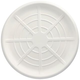 50 Servierplatten, Zuckerrohr "pure" rund Ø 47 cm weiss für Meeresfrüchte