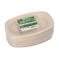 500 Teller, Zuckerrohr "pure" oval 23 cm x 16 cm x 2 cm natur