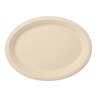 500 Teller, Zuckerrohr "pure" oval 26 cm x 20 cm x 2 cm natur