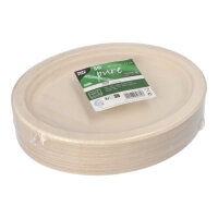 500 Teller, Zuckerrohr "pure" oval 26 cm x 20 cm x 2 cm natur