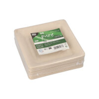 500 Teller, Zuckerrohr "pure" eckig 15,5 cm x 15,5 cm natur