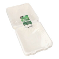 125 Menüboxen, Zuckerrohr "pure" 2-geteilt 7,7 cm x 20 cm x 22 cm weiss