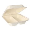 125 Menüboxen, Zuckerrohr "pure" 2-geteilt 7,7 cm x 20 cm x 22 cm weiss