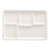 125 Menü-Trays, Zuckerrohr "pure" 5-geteilt 2,4 cm x 21,6 cm x 31,7 cm weiss