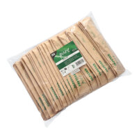 500 Bestecksets Holz "pure" : Messer, Gabel, Kaffeelöffel, Serviette in Papierbeutel