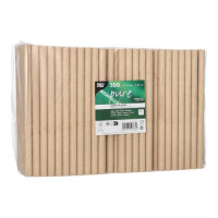 1200 Bubble Tea Halme Papier "pure" Ø 12 mm · 20 cm braun